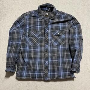 BC Clothing Quilted Plaid Flannel Shirt Jacket L Men’s